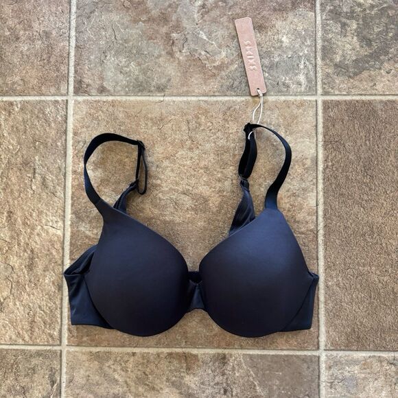 Skims Smoothing Intimates Full Coverage Lightly Lined Bra Onyx Size 32B - Picture 2 of 8